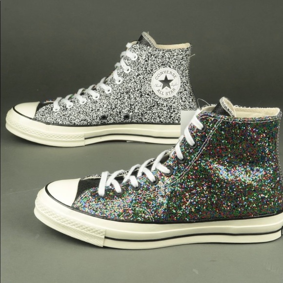 Converse x JW Anderson Chuck Taylor All Star High Tops Black Multicolor Glitter - Picture 5 of 14
